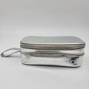 Paco‎ Rabanne Metallic Silver Pouch Travel Bag Vanity Case Wristlet